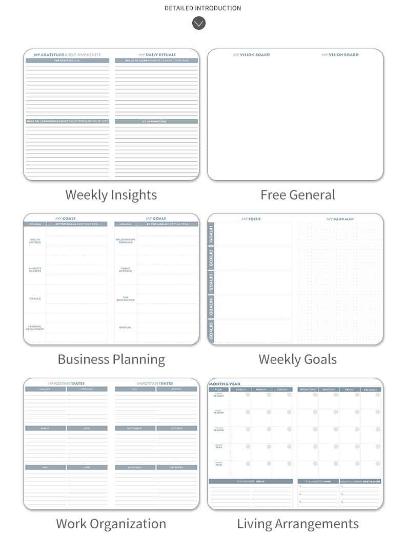 A5 Color blocked PU Softcover Diary planner 4