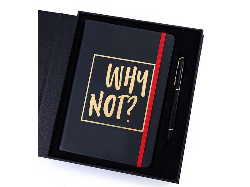 Box Set Gold Stamping PU Leather Hardcover Notebook 3